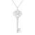 .925 Sterling Silver Diamond Accent Zodiac Key Pendant Necklace