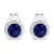 3.5mm Treated Blue Sapphire Solitaire Sterling Silver Stud Earrings