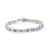 3.5 mm Lab Created Blue Aquamarine and 1/6 ctw Diamond Rhodium Over
Sterling Silver Tennis Bracelet