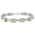 .925 Sterling Silver 7x7 mm Cushion Cut Prasiolite and 1/20ctw Round Cut
Diamond Tennis Bracelet