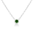 0.10ctw Suspended Green Diamond Solitaire Sterling Silver Necklace