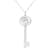 .925 Sterling Silver Diamond Accent Zodiac Key Pendant Necklace