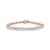 10K Rose Gold Over Sterling Silver 1.0 Ctw Diamond Heart Tennis Bracelet