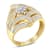 10K Yellow Gold Over Sterling Silver 1-1/8ctw Diamond Flower & Fern
Ring (I-J Color, I2-I3 Clarity)
