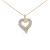 1.00ctw Baguette Diamond Open 14K Yellow Gold Over Sterling Silver Heart Necklace