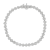 Rhodium Over Sterling Silver 1.0 Ctw Diamond Heart Tennis Bracelet