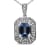 .925 Sterling Silver 8x6mm Gemstone and Diamond Accent Art Deco Style
18" Pendant Necklace
