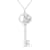 .925 Sterling Silver Diamond Accent Zodiac Key Pendant Necklace