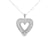 1.375ctw Baguette Diamond Sterling Silver Heart Necklace