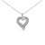 1.00ctw Baguette Diamond Open Sterling Silver Heart Necklace