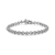 Rhodium Over Sterling Silver 1/10 Ctw Diamond Open Circle Tennis Bracelet