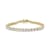 10K Yellow Gold Over Sterling Silver 1.0 Ctw Diamond Heart Tennis Bracelet