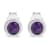 3.5mm Treated Purple Amethyst Solitaire Sterling Silver Stud Earrings