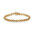 10K Yellow Gold Over Sterling Silver 1/10 Ctw Diamond Open Circle Tennis Bracelet
