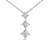 10K White Gold 1/5ctw Princess Cut Diamond 3 Stone 18" Pendant
Chain(H-I Color, SI2-I1 Clarity)