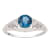 10k White Gold Vintage Style Genuine Round Blue Topaz Scroll Ring