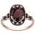 10k Rose Gold Vintage Style Genuine Oval Garnet and Cultured-Pearl Ring