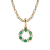 10k Yellow Gold Genuine Emerald and White Topaz Petite Circle Pendant
With Chain