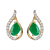 10K Yellow Gold Emerald and Diamond Drop Earrings