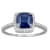 10k White Gold Cushion Sapphire and Diamond Halo Ring