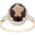 10k Yellow Gold Oval Smoky Quartz and Diamond Halo Ring