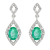 10K White Gold Emerald and Diamond Earrings