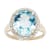 10k Yellow Gold 3.50ct Oval Blue Topaz and Diamond Halo Ring