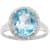 10k White Gold 3.50ct Oval Blue Topaz and Diamond Halo Ring