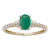 10k Yellow Gold Oval Emerald and Diamond Ring
