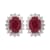 10K White Gold Ruby and Diamond Halo Earrings