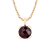 10k Yellow Gold Genuine Round Garnet Pendant With Chain