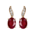 10K Yellow Gold Ruby and Diamond Earrings