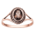 10k Rose Gold Genuine Oval Smoky Quartz Split Shank Ring