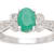 10k White Gold Vintage Style Oval Emerald and Diamond Ring