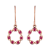 10K Rose Gold Ruby Circle Drop Earrings