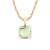 10k Yellow Gold Genuine Round Prasiolite Pendant With Chain
