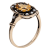 10k Yellow Gold Vintage Style Genuine Oval Citrine and Cultured-Pearl Ring