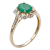 10k Yellow Gold Vintage Style Oval Emerald and Halo Diamond Ring