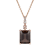 10k Rose Gold Genuine Emerald Cut Smoky Quartz and White Topaz Pendant
With Chain