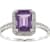 10k White Gold Emerald-Cut Amethyst and Diamond Halo Ring