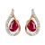 10K Yellow Gold Ruby and Diamond Drop Earrings