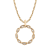 10k Yellow Gold Braided Circle Diamond Pendant With Chain