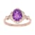 10k Rose Gold Vintage Style Genuine Oval Amethyst and Diamond Halo Ring