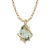 10k Yellow Gold Genuine Pear-shape Prasiolite Teardrop Pendant With Chain