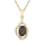 10k Yellow Gold Genuine Oval Smoky Quartz and Diamond Pendant With Chain