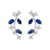 10K White Gold Sapphire and White Topaz Crescent Earrings