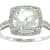 10k White Gold Cushion Prasiolite and Diamond Halo Ring