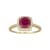 10k Yellow Gold Cushion Ruby and Diamond Halo Ring