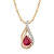 10k Yellow Gold Genuine Pear-shape Ruby and Diamond Halo Drop Pendant
With Chain