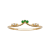 10k Yellow Gold Curved Genuine Emerald and Diamond Band Guard